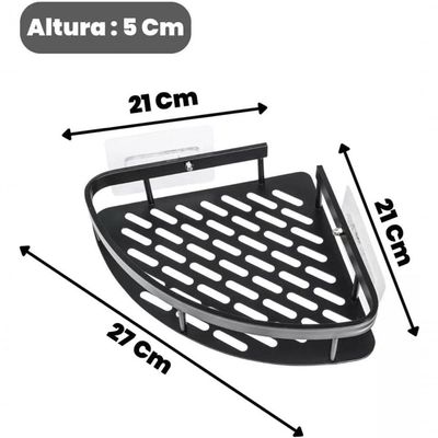 Kit 2 Prateleira L Metal Canto Organizador Multiuso Banheiro Box Sem Furar Parede