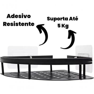 Kit 2 Prateleira L Metal Canto Organizador Multiuso Banheiro Box Sem Furar Parede
