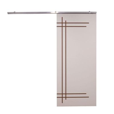 Porta De Correr Branco Prime Frisada Kit Alumínio F05 - 210x110