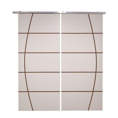 Porta Dupla Branco Prime Frisada Kit Alumínio F01 - 210x140