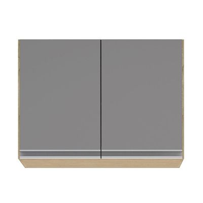 Armário De Cozinha Modulado De Canto 8 Peças Cp25 Balcão Sem Tampo Castanho/cinza - Lumil