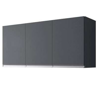 Armário Aéreo Andréia 120cm 3 Portas Cinza - Ajl Móveis Cinza