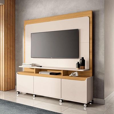 Estante Home Theater Quantum Off White Cinamomo - Hb Móveis