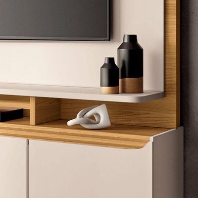 Estante Home Theater Quantum Off White Cinamomo - Hb Móveis