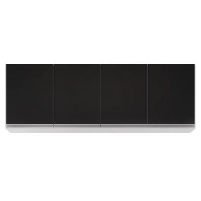 Armário De Cozinha Modulado De Canto Direito 5 Peças Cp44 Balcão Com Tampo Branco/preto - Lumil