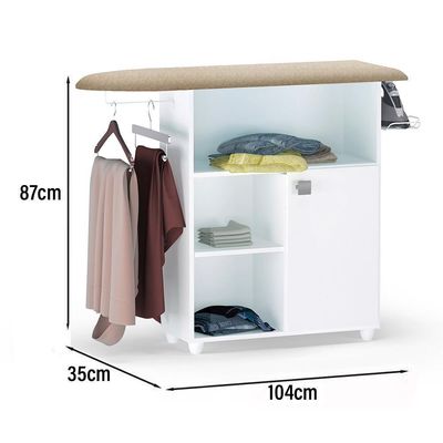 Tábua De Passar Roupa Mariana Com Balcão 1 Porta Branco - Ajl Móveis Branco