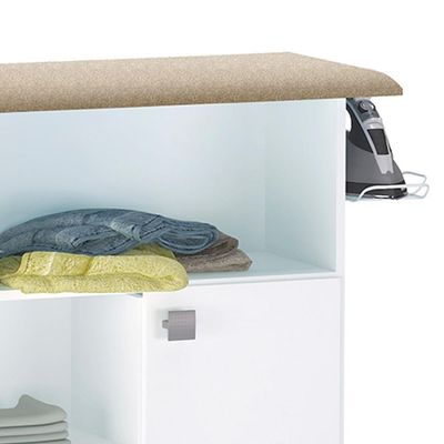 Tábua De Passar Roupa Mariana Com Balcão 1 Porta Branco - Ajl Móveis Branco