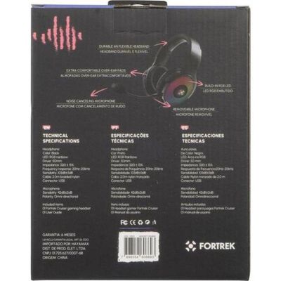 Headset Gamer Fortrek Cruiser 7.1 Usb Rgb Preto