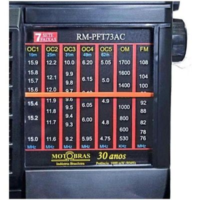 Rádio Portátil Motobras Rm-pft73ac 7 Faixas Preto