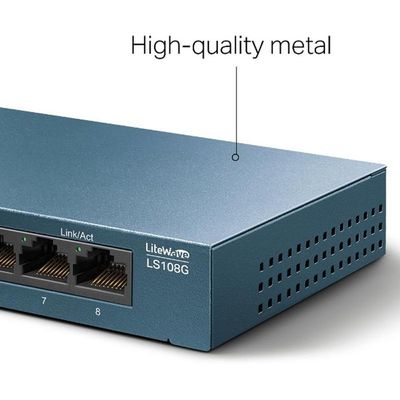 Switch De Mesa Tp-link, 8 Portas 10-100-1000mbps - Ls108g