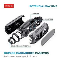 Caixa De Som Boombox Aiwa Bbs-02a 50w Bluetooth