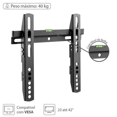 Suporte Para Tv Led Lcd Fixo 23'' A 42'' Com Nivel De Bolha