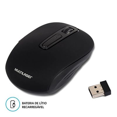 Mouse Multilaser Sem Fio Wave Litio 1600dpi 6 Botoes - Mo277