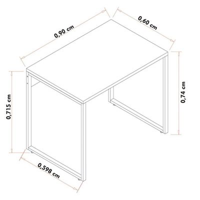 Escrivaninha Mesa De Escritório Studio Industrial 90 M18 Branco - Mpozenato