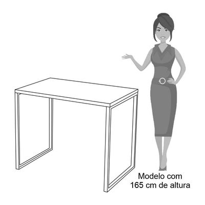 Escrivaninha Mesa De Escritório Studio Industrial 90 M18 Branco - Mpozenato