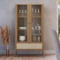 Cristaleira 2 Portas De Vidro Pé Metal Arlo A10 Hanover-dourado - Mpozenato