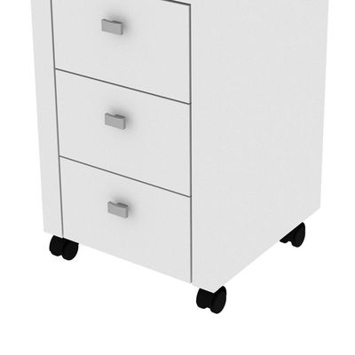 Gaveteiro 3 Gavetas Com Rodízios Me4108 Branco - Tecno Mobili