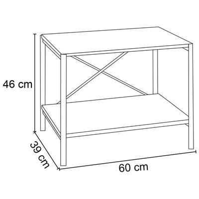 Sapateira Multiuso Hall De Entrada 60cm 2 Prateleiras Padova Demolição-preto - Artefamol