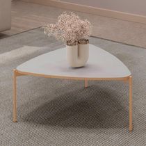 Mesa De Centro Orgânica Para Sala Pé Metal Zira D04 Bali - Mpozenato
