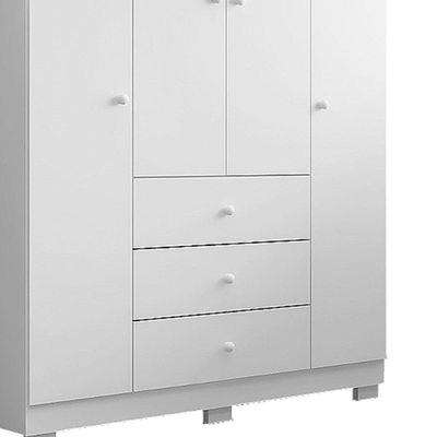 Guarda Roupa Infantil 136cm 4 Portas 3 Gavetas Duda Branco - Phoenix