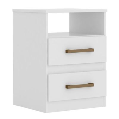 Kit 2 Mesas De Cabeceira Ares M07 Flex Branco-rosa-azul-lilás - Mpozenato