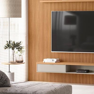 Painel Ripado Decorativo Sala Quarto 297x250cm Prime L06 Nature Fosco - Mpozenato