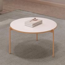 Mesa De Centro Redonda Para Sala Pé Metal Nala D04 Off White - Mpozenato