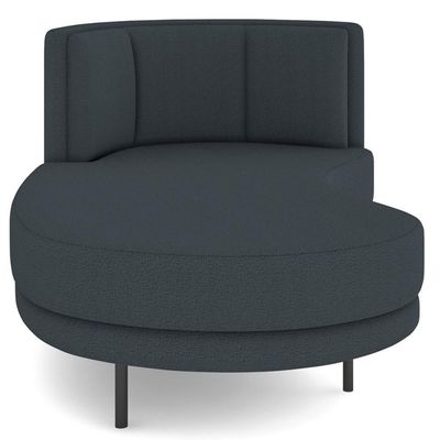 Chaise Longue Divã 164cm Braço Direito Logus D06 Bouclê Chumbo - Mpozenato