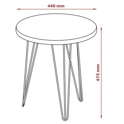 Mesa Lateral Redonda Base Aço Evolution Off White - Patrimar