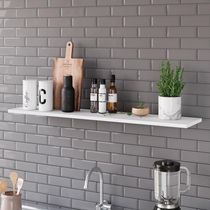 Prateleira Flutuante Para Cozinha Kit 4 Suporte Invisível 68cm Yara Branco - Lumil