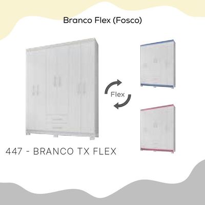 Guarda Roupa Casal 6p 2g Moden 150 Cm 3562 Branco Flex Incp Branco Flex