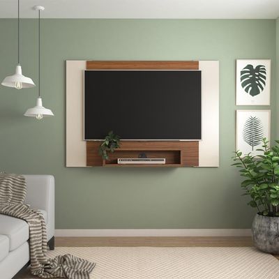 Painel Supenso Para Tv 47 Pol 120 Cm Cedro Off White Arly Cedro Off White