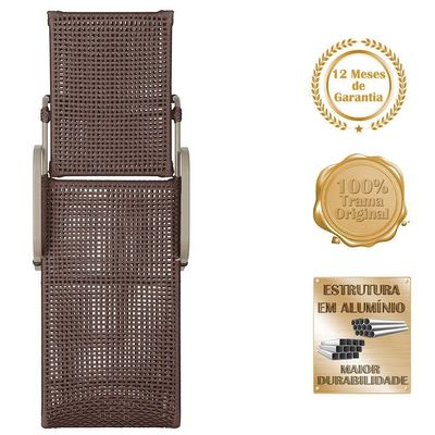 2 Espreguiçadeiras Catar 2 Mesas Garden Corda Náutica Trama Marrom
