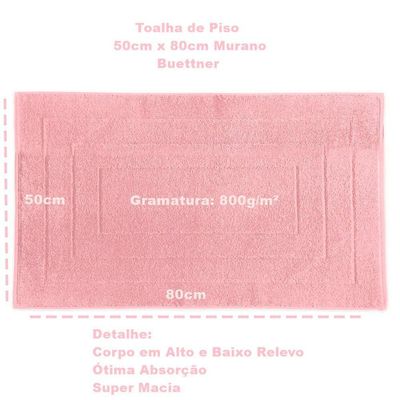 Toalha Piso Buettner Felpudo 100% Algodão Murano 50cmx80cm Dusty Rosê