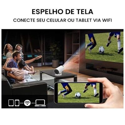 Mini Projetor Portátil Wi-Fi 5G Bluetooth 5.0 Android 11 4K 1080 Full HD até 130 Polegadas