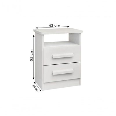 Mesa De Cabeceira Firenze 2 Gavetas Com Nicho - D' Doro Cinamomo