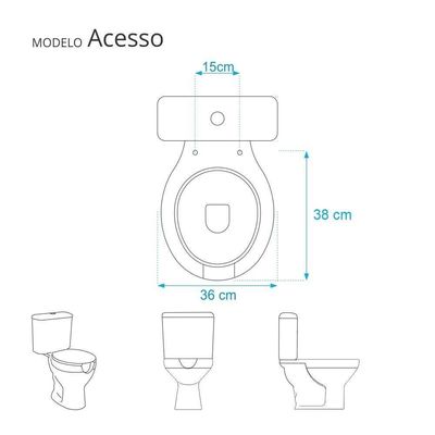 Assento Sanitário Poliester Acesso Plus Branco Para Vaso Celite