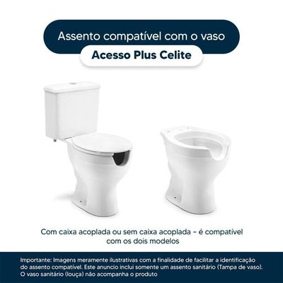 Assento Sanitário Poliester Acesso Plus Branco Para Vaso Celite