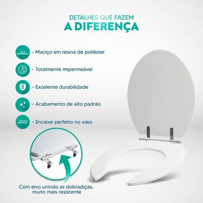 Assento Sanitário Poliester Acesso Plus Branco Para Vaso Celite