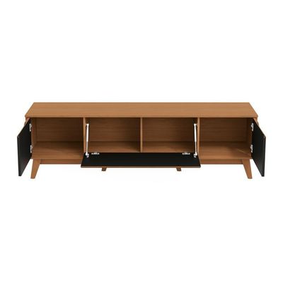 Rack Kappesberg 3 Portas Canela/Preto Fosco 180cm