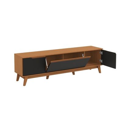 Rack Kappesberg 3 Portas Canela/Preto Fosco 180cm