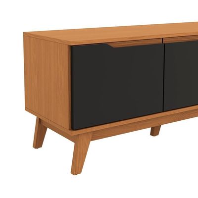 Rack Kappesberg 3 Portas Canela/Preto Fosco 180cm