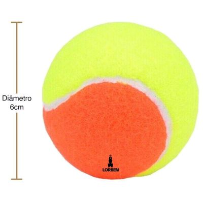 Kit Bolinha Beach Tennis Tênis Praia Pack 3 Unidades Laranja E Amarelo Lorben