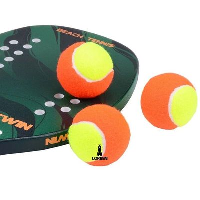 Kit Bolinha Beach Tennis Tênis Praia Pack 3 Unidades Laranja E Amarelo Lorben