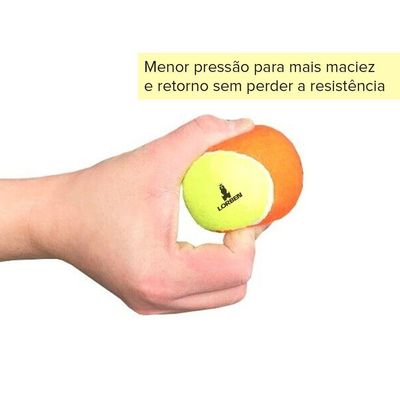 Kit Bolinha Beach Tennis Tênis Praia Pack 3 Unidades Laranja E Amarelo Lorben