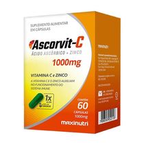 Ascorvit Vitamina C 1000mg Com Zinco 60 Capsulas Maxinutri