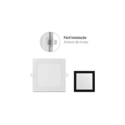 Luminária Quadrada Embutir Acab. Branco 170x170x22 12w 4000k Irc >70 Ip 40 120° 900lm