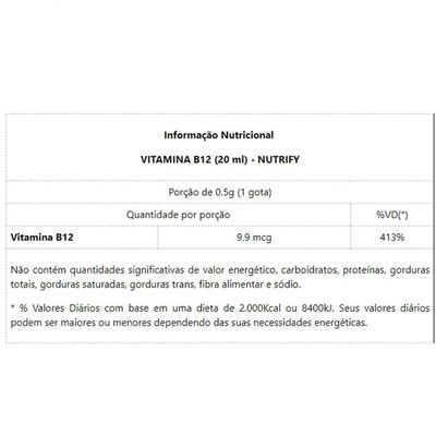 Vit B12 (20 Ml) - Padrão: único