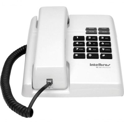 Telefone Tc50 Premium Branco Função Flash, Redial, Pause E Mute 4080085