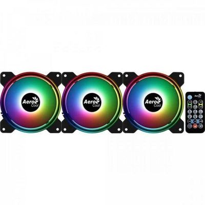 Kit 3 Coolers Aerocool Saturn 12 Pro Argb + Hub + Controle